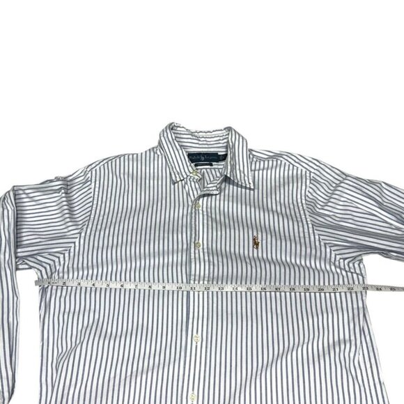 Ralph Lauren Striped Oxford White/Blue Size Large - Picture 5 of 6